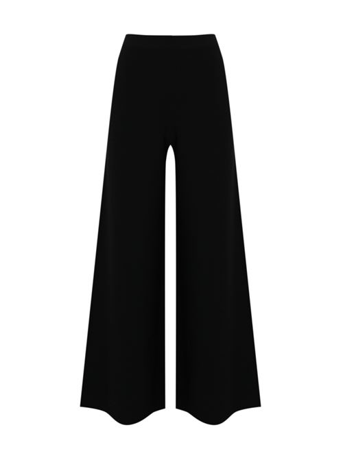 Pantalone ampio in maglia di viscosa nero Liviana Conti | F5SA29Y69-0